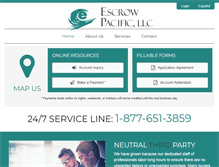 Tablet Screenshot of escrowpacific.com